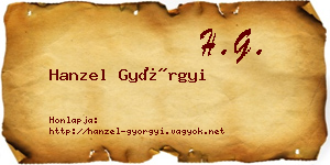 Hanzel Györgyi névjegykártya